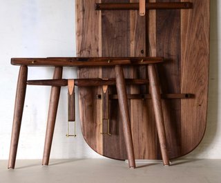 The Nomad design utilizes both antique joinery techniques and modern hardware to create a classic yet simple table that can be broken-down, flat-packed and moved very efficiently. Only "metal-to-metal" hardware is employed so that the table can be broken down and re-assembled hundreds of times without the risk of stripping screw holes.