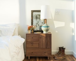 Hudson nightstand and Rayas table lamp 