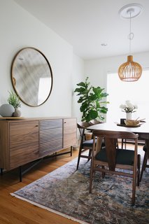 Adrian storage cabinet, Evan dining chairs, Ventura dining table