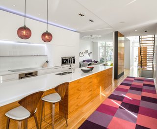 Plum Modern Pendant Lighting Adds Pop of Color in Canadian Kitchen - Photo 3 of 4 -
