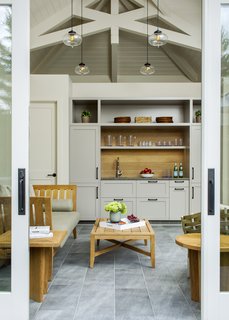 Historic Massachusetts Home Uses Modern Pendant Lights in Pool House - Photo 1 of 3 -