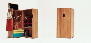 Think Beyond the Nursery Days With These 11 Hardworking Pieces For Your Kid’s Room - Photo 5 of 7 - The Trunk features a hat tree, flip-up mirror, cubby holes for shoes or papers, two drawers, and two large shelves for additional storage.