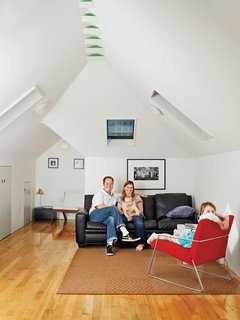 An upstairs family room converted from an attic was the major perk of this home renovation. 