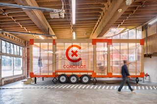 Design Week Portland Showcases the Talent of its Vibrant Design Community - Photo 5 of 13 - Modular and mobile—the (MWU) houses five work stations in 280 square feet and is parked inside an old ambulance garage in downtown Portland—ready to be hitched to a trailer and relocated should the need arise.