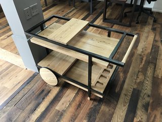 Design Week Portland Showcases the Talent of its Vibrant Design Community - Photo 11 of 13 - zenbox design showed a bar cart in reclaimed oak at the Pioneer Millworks open house. 