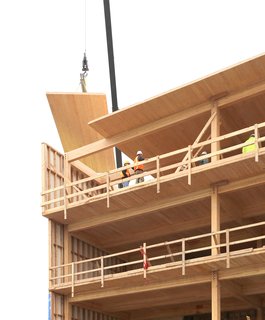 Albina Yard—Pioneering the Future of Sustainable Mass Timber Construction - Photo 1 of 8 - The Pacific Northwest is renowned for its miles of dense evergreen forests, and mass timber construction is a more sustainable way of building, while encouraging economic growth in the Pacific Northwest. With their "Forest-to-Frame" mentality, LEVER Architecture has found a niche working with CLT. 