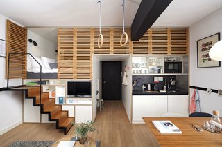 The Zoku Lofts were designed by the Dutch practice Concrete Amsterdam, and are located in the eastern canal district of Amsterdam. "A hotel for living in," the lofts have been designed according to the notion of "work-meets-play." 