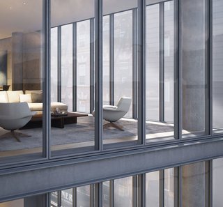 The project incorporates materials that are Ando hallmarks: poured-in-place concrete, galvanized-steel, voluminous glass, and natural elements including multiple water features and a living green wall. 