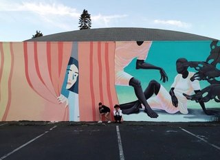 Art and Design Come Together in These 10 Examples of Inspirational Wall Murals - Photo 8 of 12 - Local and international artists create lasting works that are accessible to the public. This mural by Molly Bounds and Alex Gardner is located at Disjecta in north Portland.