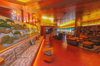 The main house features African mahogany woodwork based on Wright’s specifications.