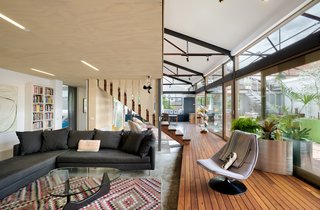 The idea of retaining and reusing materials and structures guided the conversion's design and was applied to all aspects of the project.
