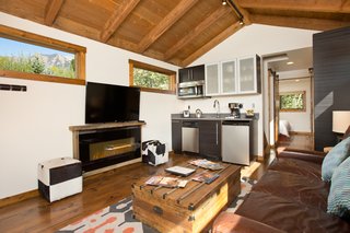 The interior of the Caboose cabin
