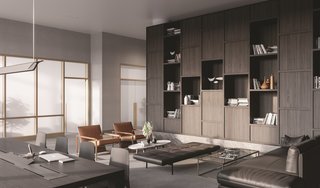 These Condos Would Be a Dream For Anyone Who Works Remotely - Photo 6 of 11 - The co-working space features bespoke cabinetry and furnishings, curated accessories, niches with custom artwork, and state-of-the-art A/V equipment for video conferencing. 