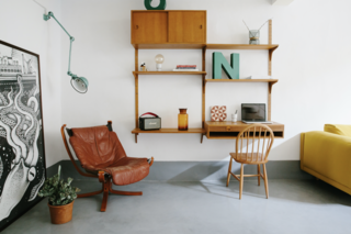 A 16th-Century Florentine Palazzo Is Transformed Into an Artist Residency - Photo 6 of 19 - One of the spaces holds a midcentury, wall-mounted storage system and desk. 