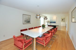 The dining room overlooks the front yard.