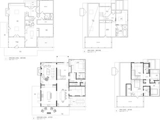 A Hamptons Beach Retreat Gets a Scandinavian-Style Makeover - Photo 19 of 19 - Before and after floor plans