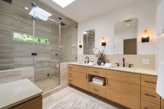 The zen-like spa bathroom