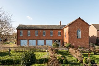 The brick exterior of the main house 