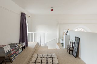 Stairs lead to the bedrooms.