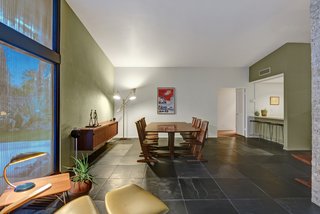 The dining area is just off the kitchen and living area.