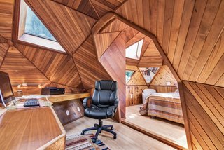 An office space is off the bedroom