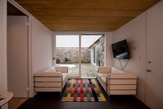 A sitting area overlooks the interior courtyard. 