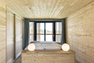 The minimalist interiors of the suites