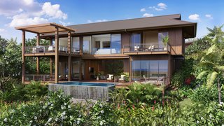 A Breezy Hawaiian Residence by Olson Kundig Hits the Market at $6.95M - Photo 11 of 14 - The gorgeous exterior view of the home and the surrounding tropical garden paradise