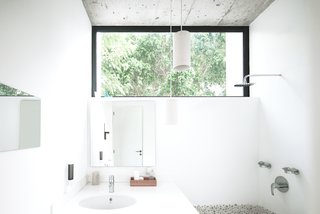 Rent This Modular Micro Cabin For Your Next Grecian Getaway - Photo 8 of 13 - The bathroom maintains a sense of outdoor living with the large clerestory window. 