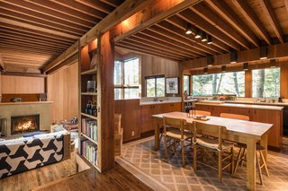 The kitchen sits off the living area.