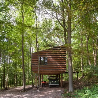 10 Buildings We Love by Piers Taylor - Photo 9 of 26 - All of the timber was milled over the two days from trees that stood on the site of the future studio—no other timber was used.