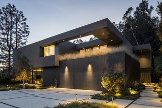 A view of the stunning property at dusk. 