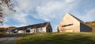 A Minimalist, Rick Joy–Designed Farmhouse in Vermont Asks $9.25M - Photo 10 of 12 - The northern façade of the main house is set at an angle to the barn. 