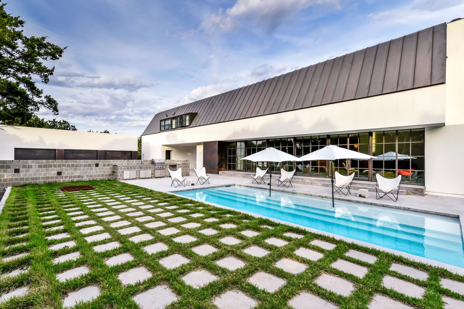 The pool area was designed for outdoor entertaining.