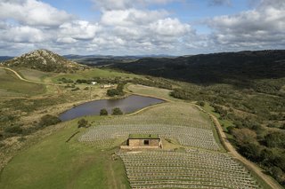 A New Prefab Hotel in Uruguay Seems to Melt Into the Landscape - Photo 7 of 9 - An overhead view shows how the structure seamlessly integrates into its surroundings.