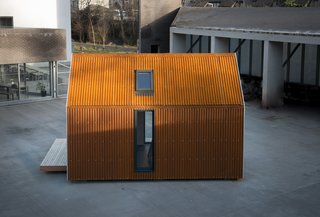 Go Off-Grid in This Prefabricated Cor-Ten Steel Cabin - Photo 4 of 12 - The Bothy’s clean outline conceals a drainage system and 10 centimeters of wood-fiber insulation. 