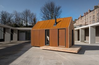 Go Off-Grid in This Prefabricated Cor-Ten Steel Cabin - Photo 2 of 12 - With an internal space of 132 square feet and an 18 foot-by-9.8 footfootprint, the Artist Bothy is constructed from cross-laminated timber panels clad in Cor-Ten corrugated metal and locally sourced Scottish larch. 
