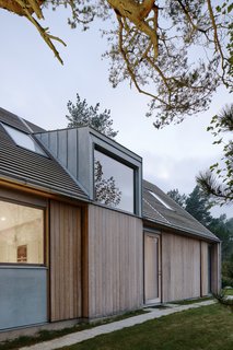 The modern gable construction is a riff on historic building traditions in the region. 