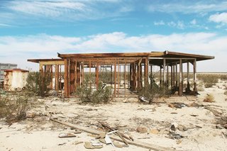 Due to the cabin's decaying state, the home had to be stripped down to the studs and completely rebuilt.