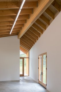 The minimalist interiors provide a distraction-free workspace for visiting artists. 