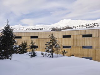 The geometric patterns on the backside of the hotel. 