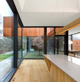 Angular geometry and a minimalist touch define the contemporary aesthetic of the residence.