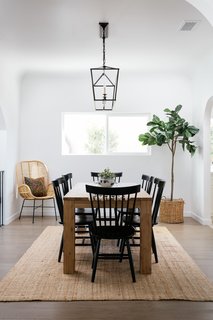 The dining room leads to a spacious kitchen.