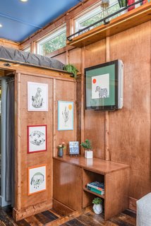 Shelving and storage were added as space allowed. 