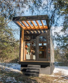 The tiny home was built on a trailer for easy mobility. 