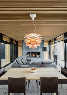 The use of wood softens the industrial feel of the concrete. 