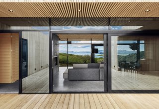 The living room opens to the courtyard. 