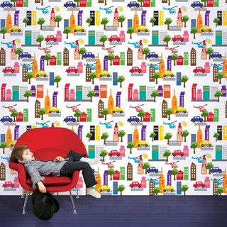 The French Bull Cityscape removable wallpaper is also BPA and phthalate-free. 