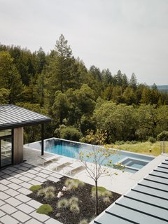 Perched on a forested stretch overlooking the Valley of the Moon, this family retreat is at once warm and embracing, while also being light and spacious. 
