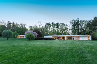 The property has a sleek, low profile.